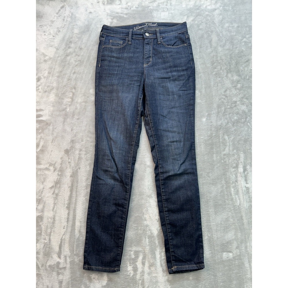 Universal Thread Women Sz 2/26R Dark Blue Jeans High Rise Skinny Stretch Whisker